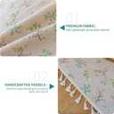 Deep Dream Grommet Semi-Sheer Boho Curtains 84 Inch Length 2 Panels for Living Room, Linen Blend Tassels Farmhouse Curtains with Embroidery for Bedroom (52" W x 84" L, 2 Panels, Floral)