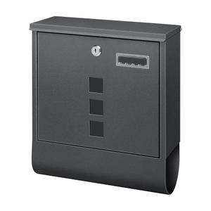 Wall Mount Locking Mailbox with Key - Large Capacity Outdoor Mail Box for Newspapers & Packages, Weatherproof Security Drop Box (11.8" L x 3.5" W x 14.6" H Gray)