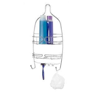 Home Basics Chrome Plated Steel Shower Caddy, Silver