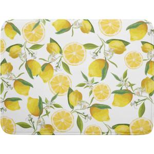 Lemon Dish Drying Mat for Kitchen Counter Spring Summer Microfiber Absorbent Dish Draining Reusable Washable Foldable Extra Large 18"x24"