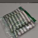 JINCHAN Tab Top Linen Kitchen Curtains 24 Inch Striped Tier Curtains Farmhouse Modern Cafe Style Small Window Treatments Airy Light Filtering Rod Pocket for Living Room Bathroom 2 Panels Charcoal Grey