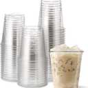 [200 COUNT]HAKOWARE 8 oz Clear Disposable Plastic Cups, Disposable Cold Cup 8 oz for Wedding & Party, Plastic Soda Cups, Disposable Clear Drinking Cup for Iced Coffee & Cold Beverage