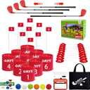 Backyard Golf Outdoor Games - Ultimate 9 Holes Golf Game Set with 3 Right + 1 Left Clubs, Lawn Golf Training for Adults & Amateur, Course Play Outdoor, Lawn, Park, Beach, Yard