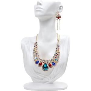 Homeanda Resin Necklace Pendant Chain Earring Jewelry Jewellry Bust Mannequin Organizer Holder Stand (White)