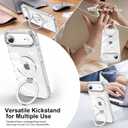 Magnetic for iPhone Air Case with Ring Stand, [10 FT Drop Protection] [Velvety Touch] Slim Translucent Matte Back Shockproof Phone Case for iPhone 17 Air 6.5'', Clear