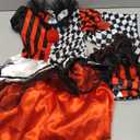 LMYOVE Girls Clown Costume, Halloween Dress Up for Kids (Large, Red&black)