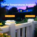 Solar Post Cap Lights 2-Pack, IP65 Waterproof Fence Post Solar Lights for 4x4 Wood/Vinyl Posts, Outdoor Post Lights with 2 Color Modes Decorate Garden Patio Porch Backyard, White