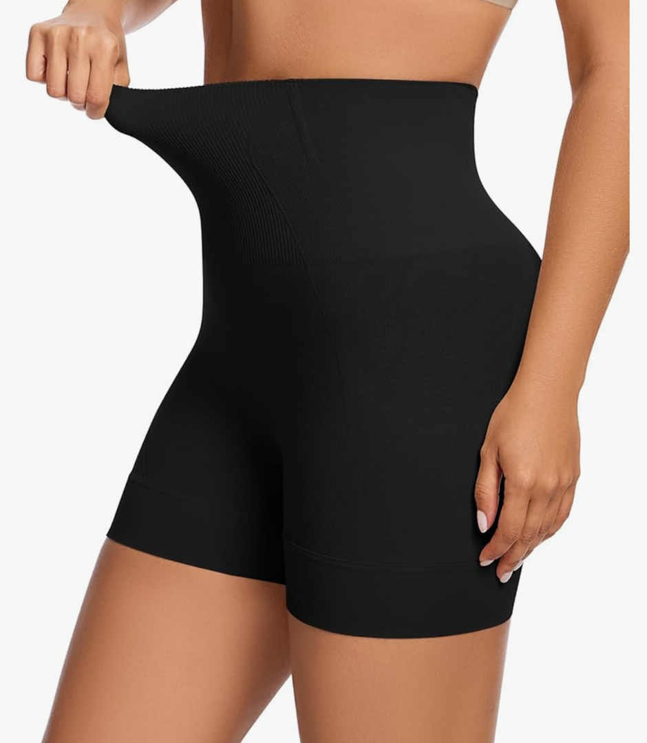 WOWENY Shapewear Shorts Mid-Waist Body Shaper Shorts Tummy Control Underwear Seamless Slip Shorts for Under Dresses, Size S-M