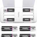 Miady Rechargeable Lithium AA Batteries 8 Pack with Fast Charger, 1.5V 2500mWh High-Power Lithium Batteries AA,Low Self-Discharge Double A Batteries up to 2000+ Cycles