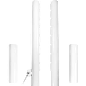 Aoneky 2.75 Inch Professional Permanent Volleyball Net Posts Pair with 3.15 Inch Ground Sleeves Heavy Duty Steel Poles for Outdoor Court Installation Net Not Included