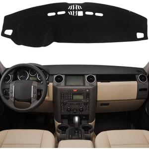 KEYOOG Dashboard Cover Dash Mat Fit for La-nd Rover 2009-2005 LR3,2016-2010 LR4,2013-2006 Range Rover Sport (Without HUD Models),Car Dash Board Mat Anti-Glare Carpet,Non-Slip Pad (Black)
