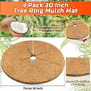 Legigo 4pcs Coconut Fiber Mulch Ring Tree Plant Protector Mat, 30 Inch Natural Coco Coir Tree Mulch Ring Plant Pot Soil Cover, Tree Rings Disc Plant Cover for Indoor Outdoor Plants, Landscaping