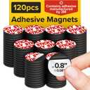 Peel-&-Stick Flexible Adhesive Magnets - 120 Magnetic Dots for Office Supplies, Whiteboard, Crafts, Fridge, & School Projects