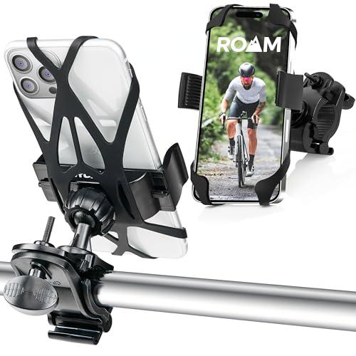 Roam Universal Black Net Bike Phone Mount Holder, 360° Rotation Hands Free Cell Navigation System for Motorcycle eBike Dirt Road Cruiser Scooter Jogging Stroller, Adjustable Up to 3.6" W x 7" L