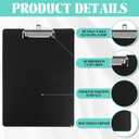 MIVIDE 30 Pack Black Clipboards, Black Plastic Clipboards Bulk, Plastic Office Clipboard 12.4 x 8.9 Inch Size Clipboard for Classroom, Teacher, Home, Office Supply