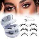 Meylora Magnetic Lashes,2026 New Magnetic Eyelashes with Applicator Natural Look,No Glue Needed Reusable Eyelashes Kit for Women(02+06+07)