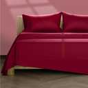 TEXAS LINEN CO. Egyptian Cotton Split King Sheet Set - Texan Talkin' Collection 600 Series 5 PC Sheets for Adjustable Bed (Burgundy), Extra Long Staple, Luxury Hotel Sheets, 16" Deep Pocket Bedsheet