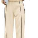 BTFBM Women's Two Piece Tracksuit Spring 2026 Long Sleeve Zip Up Sweatshirt Long Pants Outfits Jogger Sweatsuit Sets (Medium, Apricot)