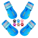QUMY Dog Shoes for Large Dogs, Medium Dog Boots & Paw Protectors for Winter Snowy Day, Summer Hot Pavement, Waterproof in Rainy Weather, Outdoor Walking, Indoor Hardfloors Anti Slip Sole Blue 7