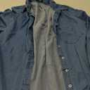 BTFBM Womens Button Down Denim Shirts Fall Lapel V Neck Lightweight Oversized Long Sleeve Thin Casual Blouse Tops Pocket(Solid Light Blue, Small)