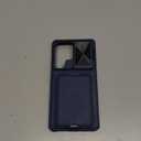 SSLOTSCASE for Samsung Galaxy S25 Ultra Case with Stand & Credit Card Holder & Sliding Camera Cover, Full-Body Drop Proof TPU Soft Silicone Edge Protective Case Cover for Galaxy S25 Ultra 6.9, Blue