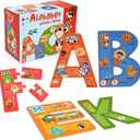 SYNARRY Wooden Alphabet Puzzles for Kids Ages 3-5, ABC Learning for Toddlers Ages 3+, Sight Words Letter Puzzles Montessori Toys Educational STEM for Preschool Boys Girls Kids Gifts