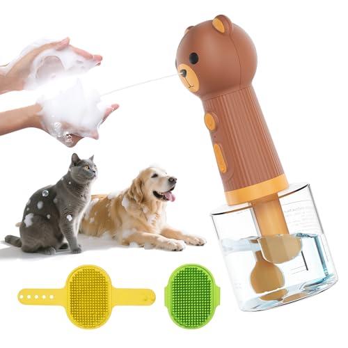 Dog Shampoo Foamer, Electric Dog Soap Dispenser, Automatic Dog Shampoo Sprayer with Dog Bath Brush, Dog Bath Supplies - Outdoor Dog Shower Attachment for Bathtub for After Walk Pet Wash