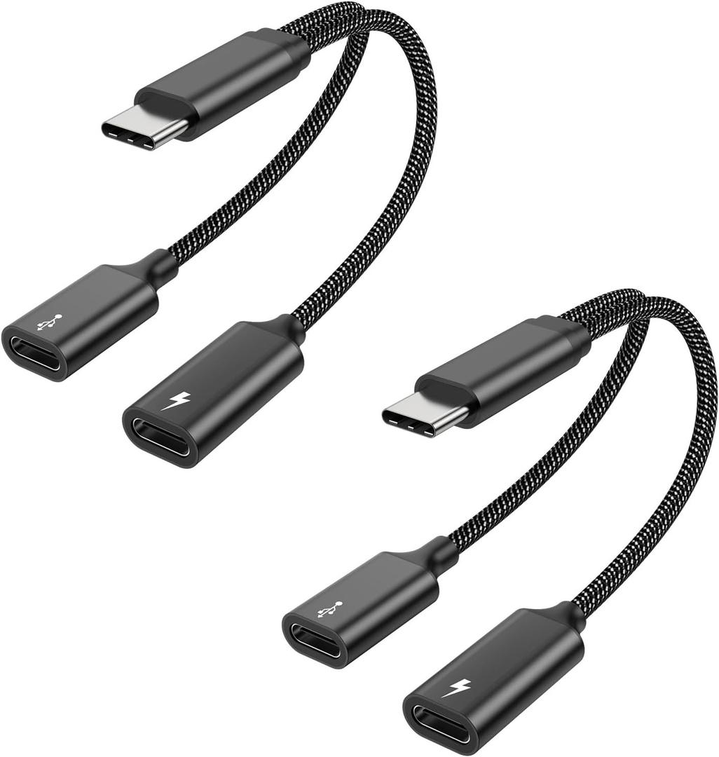 MOGOOD USB C Splitter to Female Adapter Y Cable (Not for Monitor) - Male to 2 Female Cord Double Port Hub Charging Split Adapter for Mac, Xbox One, PS5, Laptop