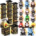 24 Set Mini Graduation Stuffed Animals Bulk with Hat Gift Box Tiny Graduation Plush Small Grad Animals Keychains for 2025 Congrats Grad Exchange Gift Party Favors Supplies