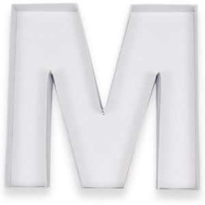 10" M or W Shaped Cardboard Letter Mache Chocolate Sweets Candy Container Box (White,M or W )
