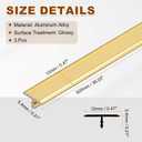 Uxcell 3Pcs Aluminum T Molding Floor Transition Strip, 3 FT x 0.47 Inch Floor Divider Trims, Thresholds Strips for Doors and Joining Flooring Gap, Laminate, Wood, Tile, Vinyl, Gold