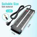 10-Outlet Surge Protector Power Strip with 20W PD USB C and 2 USB A Ports, Widely Spaced Dual-Row, 6.6ft Heavy Duty Extension Cord, 15A/1875W UL Listed Wall Mountable for Desk Accessories