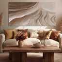 MLART99 Large Beige Brown Abstract Canvas White Artwork with Neutral Textured Wall art for Bedroom Living Room Office Modern Minimalist Wall Decor 29x58 Inch