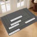 LEKEEPGO Large Door Mat 32"x47", Non Slip Washable Indoor Door Mat, Grey, 2'8" X 3'11"