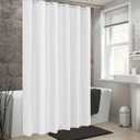 ALYVIA SPRING Long Fabric Shower Curtain Liner Waterproof - 72" x 78", Soft & Lightweight Long Shower Curtain with Magnets, Machine Washable - White