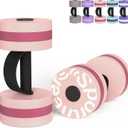Sportneer Water Weights Aquatic Exercise Dumbbells Water Dumbbell Aerobics Workouts Set of 2 EVA Foam Pool Weights Dumbbells Set Aqua Fitness Barbells Equipment for Water Aerobics Weight Loss (Double Pink)