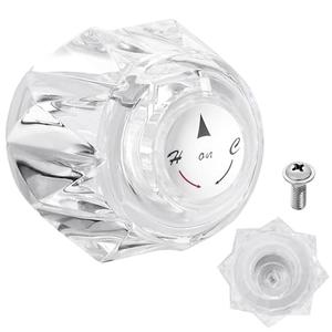 Faucet Handle Replacement Compatible with Delta Faucet RP2391 Single Clear Knob Handle Kit with Button and Set Screw, Acrylic