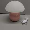 Cute Small Mushroom Lamp, PE Lampshade, Ceramic Spherical Base, Adjustable Light Color and Brightness, Safe USB Powered, Energy-Saving LED Mushroom Light for Bedroom Living Room (Pink)