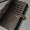 Asuwish Phone Case for Samsung Galaxy S10 Plus Zipper Wallet Detachable Cell Cover with Tempered Glass Screen Protector Crossbody Strap Flower Card Holder S10+ S10plus 10S Edge S 10 10plus Women Gray