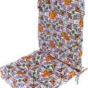 HPNSOTDR Outdoor Rocking Chair Cushion,47x19 inch Water Resistant,Set of Seat & Back Thick Tufted Cushion with Tie Straps,  Persimmon