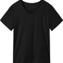 Womens Tops Basic T Shirts Summer Outfits Short Sleeve V-Neck T Shirts Comfortable & Stylish for Daily Wear, XL