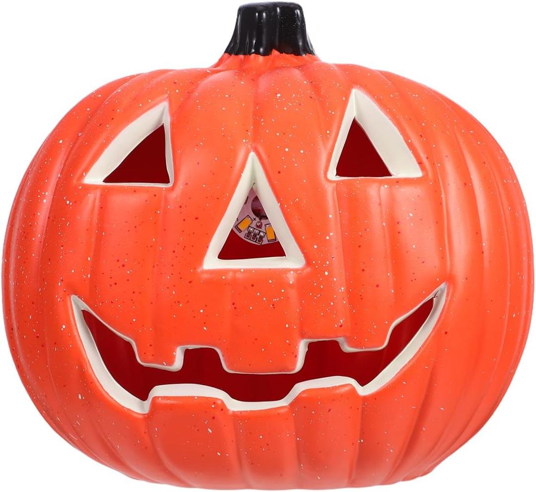 Halloween Pumpkin Light Battery Operated Halloween Jack-O-Lantern Light Up Pumpkin Face for Home Indoor Outdoor