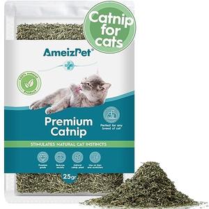AmeizPet Catnip Grass for Cats Premium, Catnip Treats for Training & Play, Cat & Kitten Behaviour Dust 25g (0.06 Oz), Pack of 8