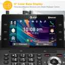 AT&T 4-Handset DECT 6.0 Cordless Home and Business Phone with Answering Machine, 5" Color Display, One-Touch Shortcut, Conference, Intercom, Smart Call Blocker, Bluetooth Connect to Cell: DLP73490