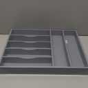 Besilord Silverware Organizer 13 Inch Gray Bamboo Kitchen Drawer Organizer 7 Slots Utensil Organizer Silverware Holder Cutlery Organizer Flatware Tray (Large)