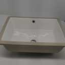 KINGWONG 18 Inch White Rectangle Vessel Sink for Bathrooms 18.3" x 13.78" Small Undermount Bathroom Sink Ceramic Porcelain Under Counter Basin Sink with Overflow 465mm x 350mm Lavamanos Para Baños