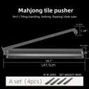 4-Piece Transparent Mahjong Racks with Pushers Set One-Piece Mahjong Racks & Pushers, Classic American Mahjong Tile Game Accessories, Rotating Mah Jongg Accessories for Smooth Play, 17.7" L 2.95" W 1.2" H x 4