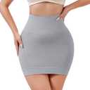 Slip Dress for Women Seamless half slip with non slip strip Shapewear Dress Under Dress Tummy Control Slip Dress (Gray, L)