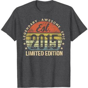 Est 2015 Limited Edition 11th Birthday Gifts 11 Year Old T-Shirt Small Grey