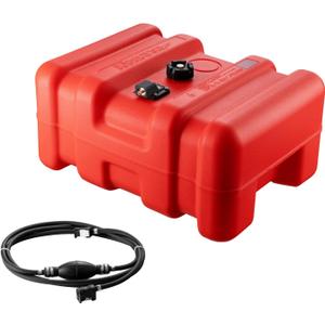 VEVOR Marine Tank, 14.53 Gallon/55L, Boat Tank with 9.8 ft Long Hose, Two-Way Vent Cap, High-Density Polyethylene, Leak-Proof, Visible Gauge, Easy to Carry, for Outboard Engine Fishing Boat Yacht